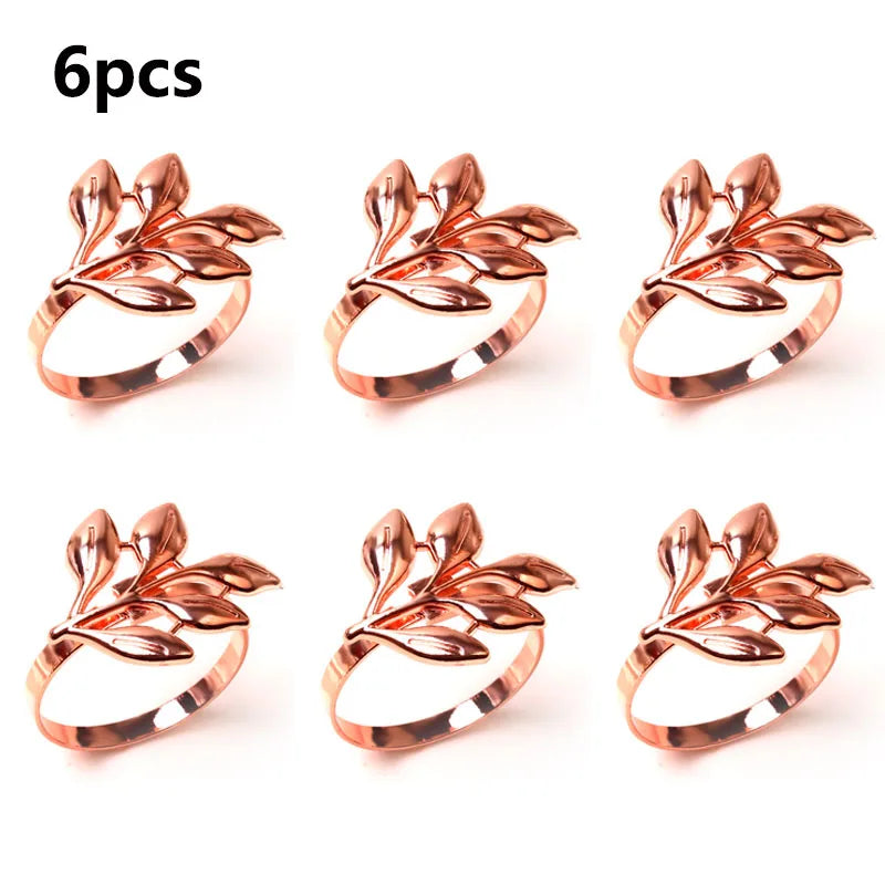  Leaf Napkin Rings Elegant Table Decor