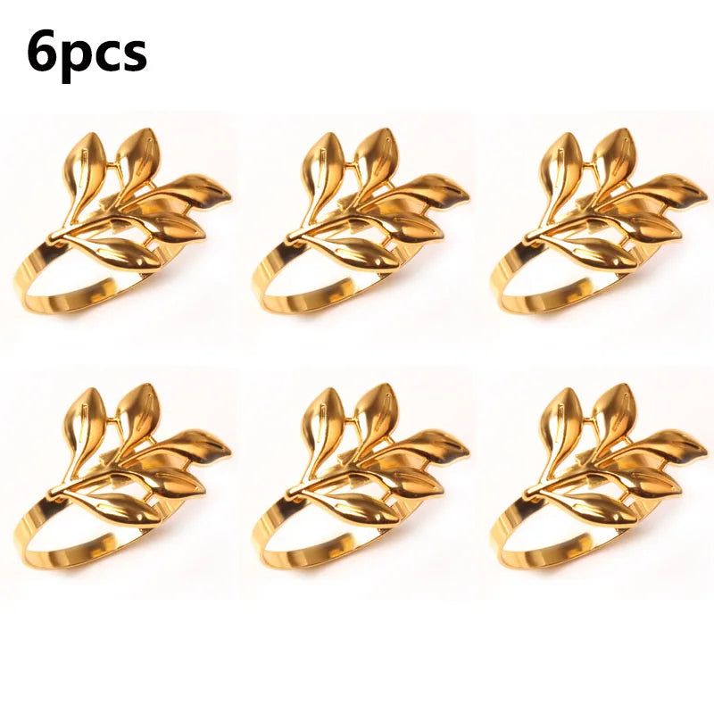 Leaf Napkin Rings Elegant Table Decor