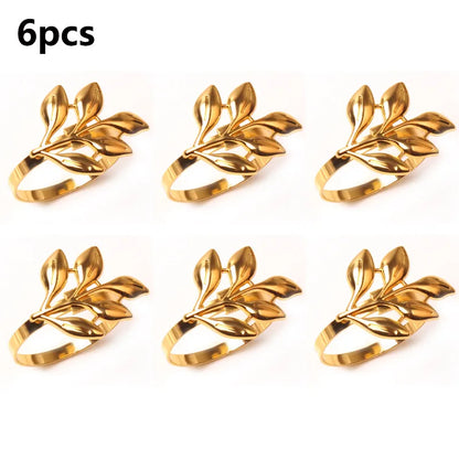 Leaf Napkin Rings Elegant Table Decor