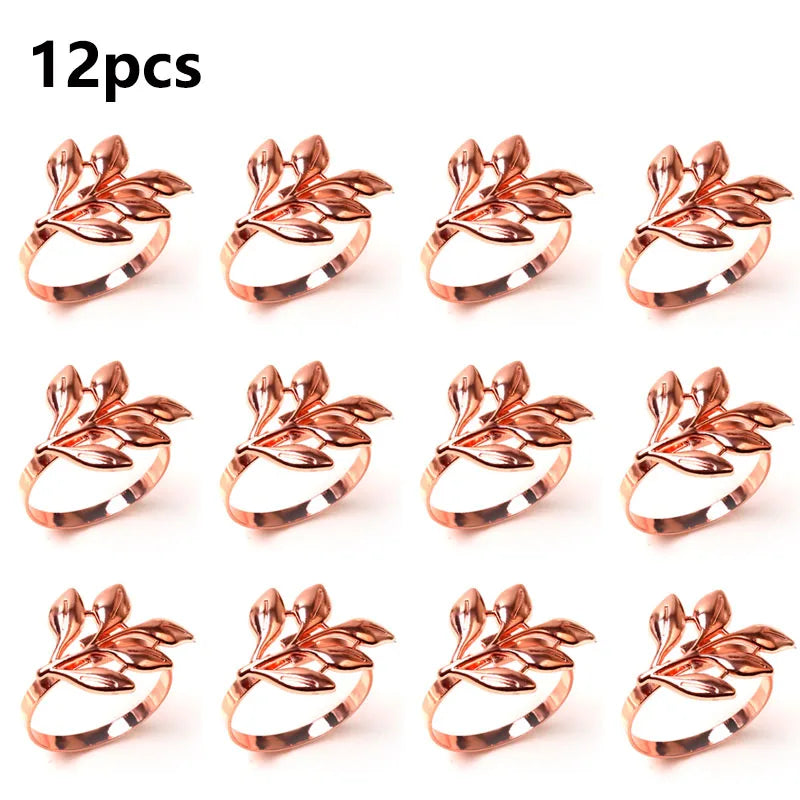 Leaf Napkin Rings Elegant Table Decor