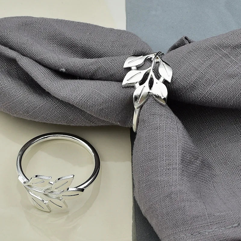 Leaf Napkin Rings Elegant Table Decor