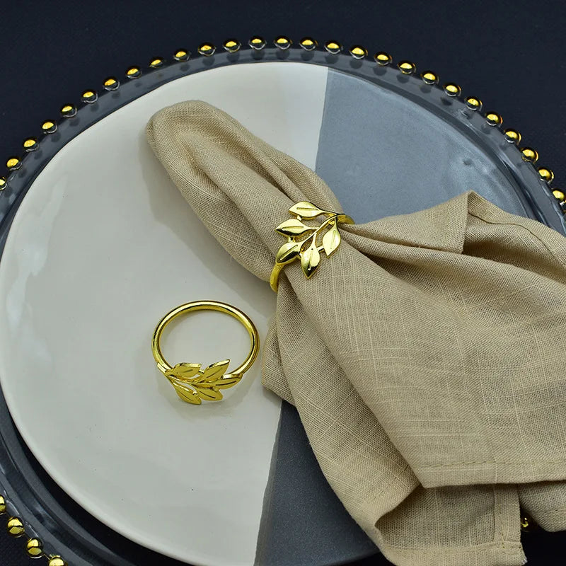 Leaf Napkin Rings Elegant Table Decor