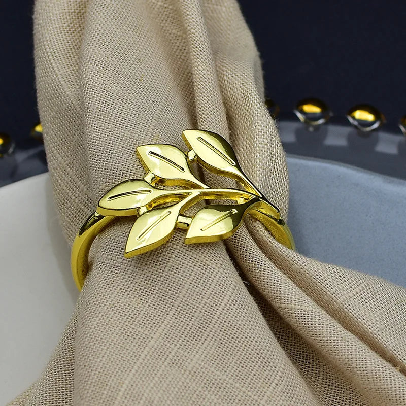 Leaf Napkin Rings Elegant Table Decor