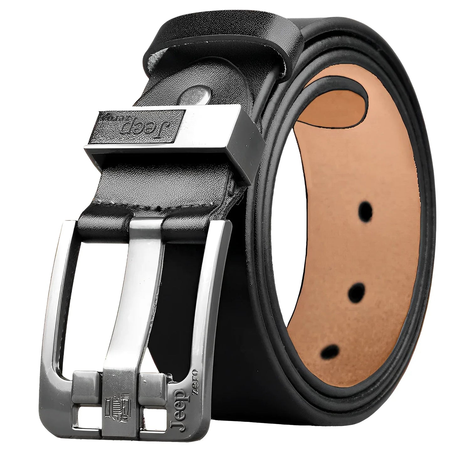 Genuine Leather Men's Belt - Metal Buckle