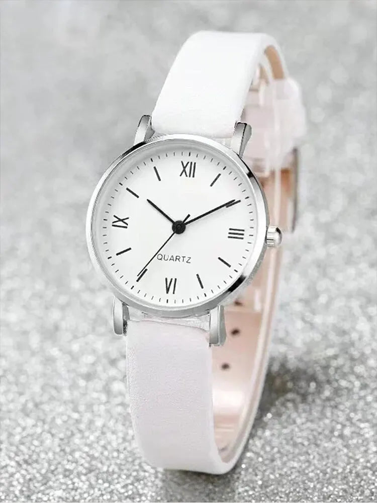 4PCS Set Couple Leather Watches - Simple Dial Quartz Couple Wristwatches