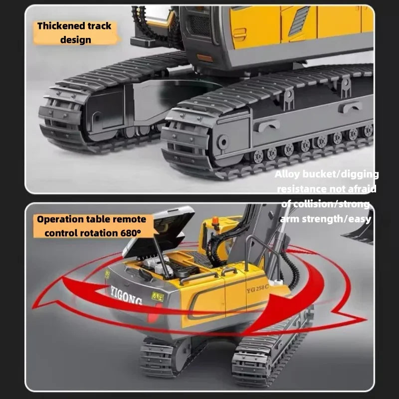 Light and Sound Remote Control Excavator Toy