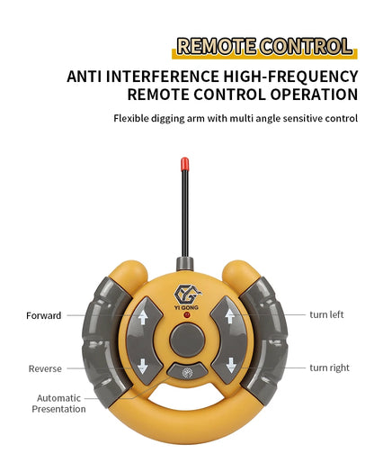 Light and Sound Remote Control Excavator Toy