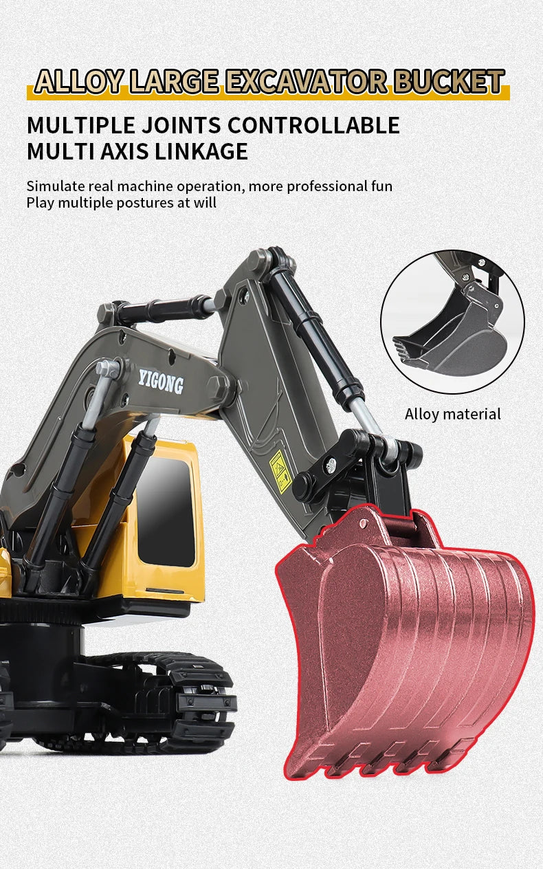 Light and Sound Remote Control Excavator Toy