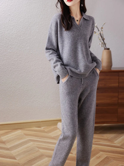 Luxe Cashmere Polo Suit Set