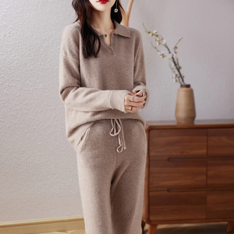 Luxe Cashmere Polo Suit Set