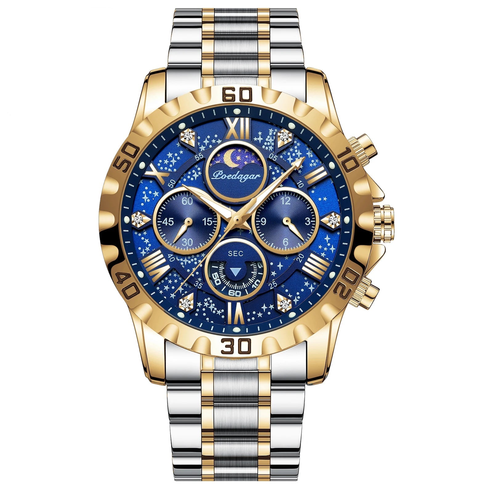 Luxury Stainless Steel Chronograph Sports Watch