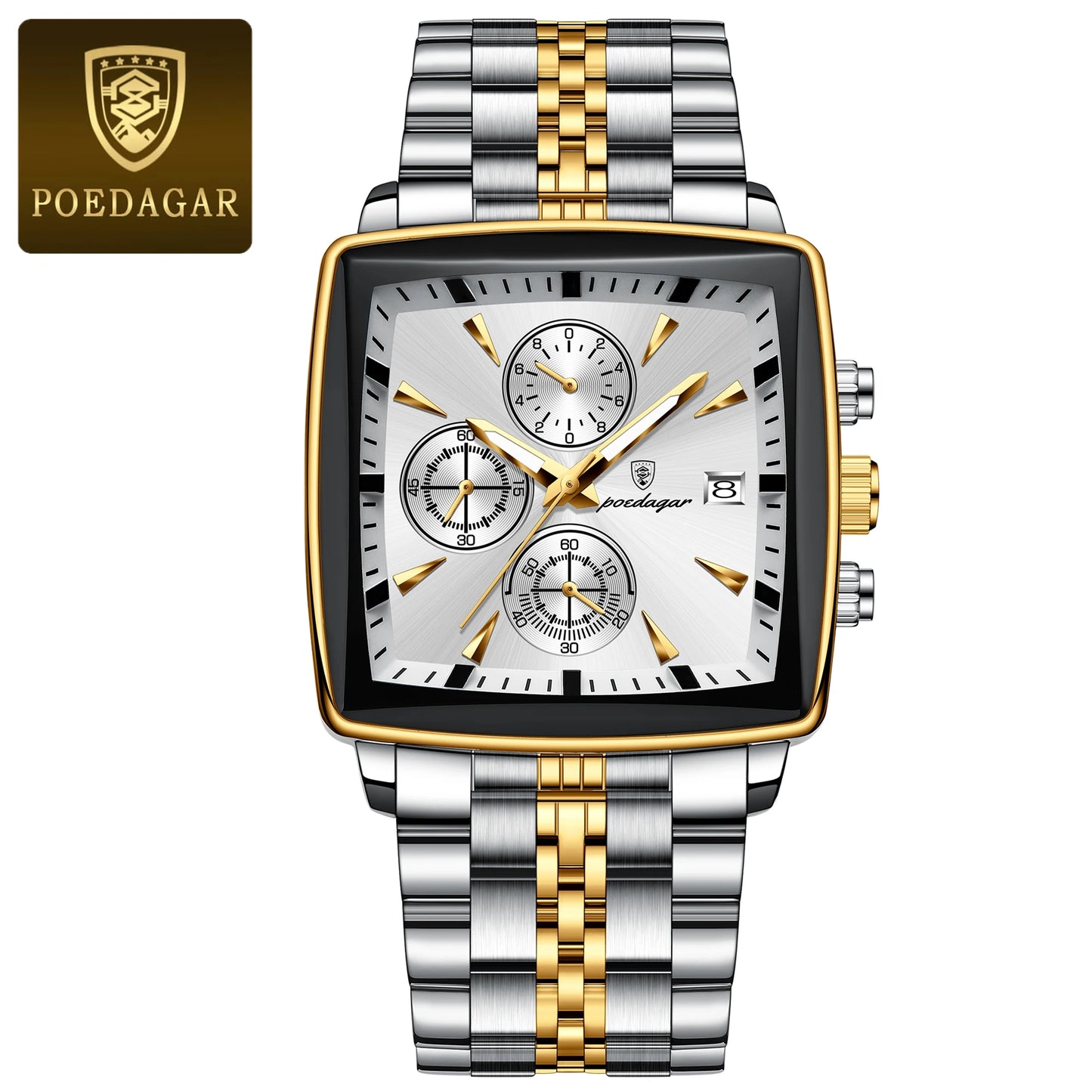 Luxury Square Men's Stainless Steel Wristwatch