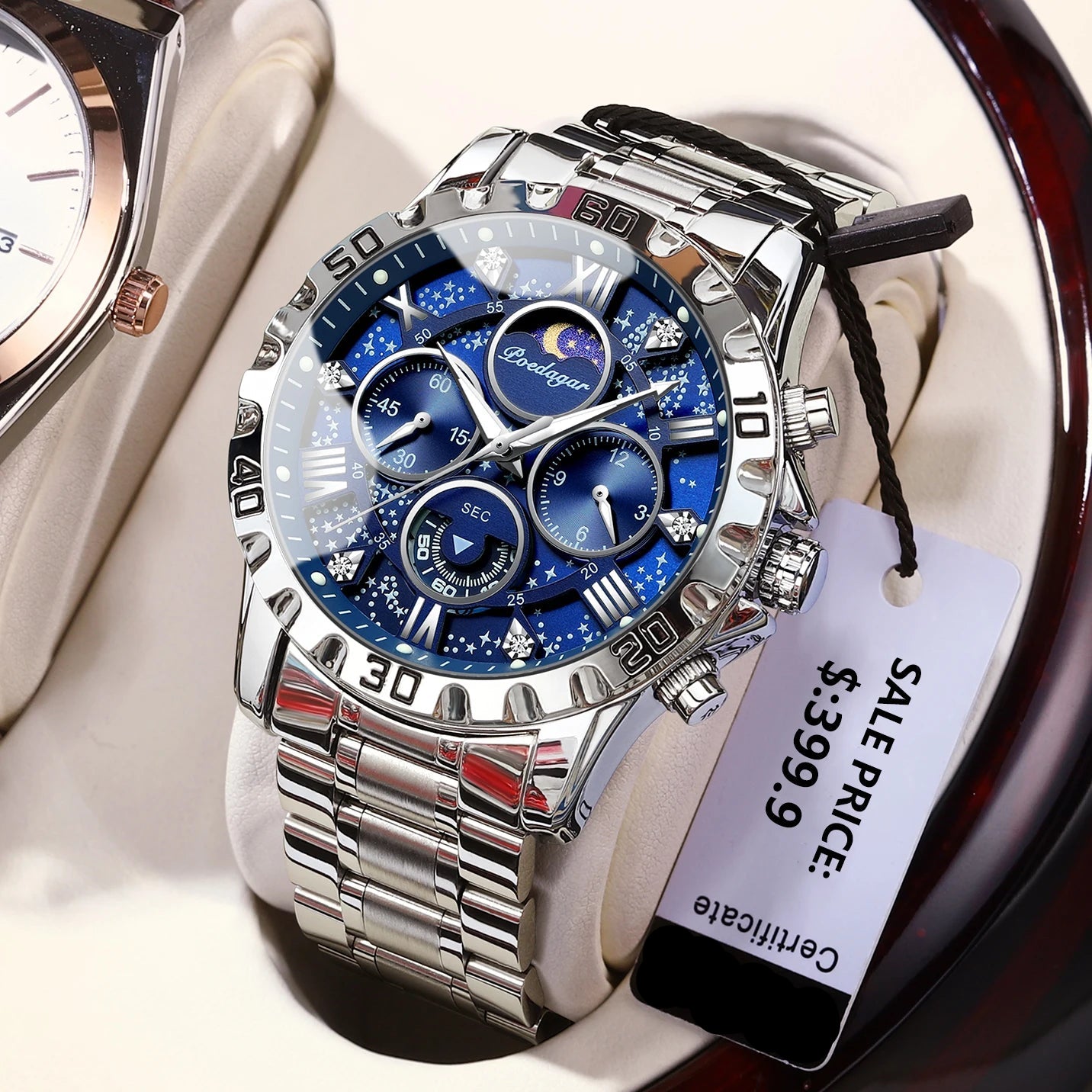 Luxury Stainless Steel Chronograph Sports Watch