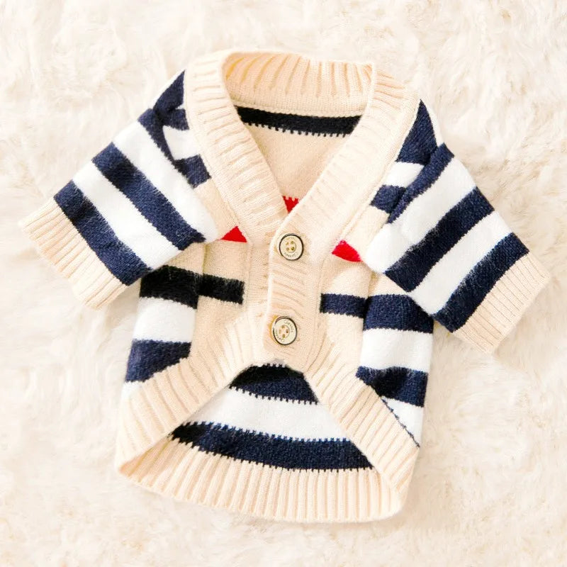 Luxury Striped Small Dog Winter Sweater