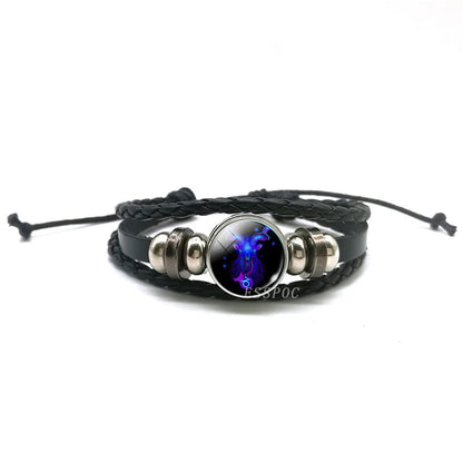 Men's Braided Leather Vintage Charm Bracelets