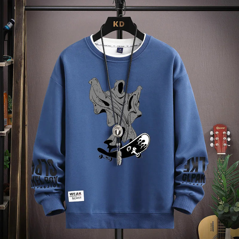 Men's Spring/Autumn Japan Cartoon Cat Sweatshirt
