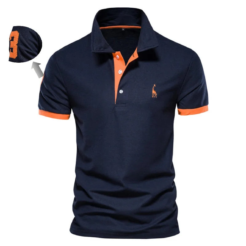 Cotton Polo Shirts for Men Casual Solid Color Slim Fit
