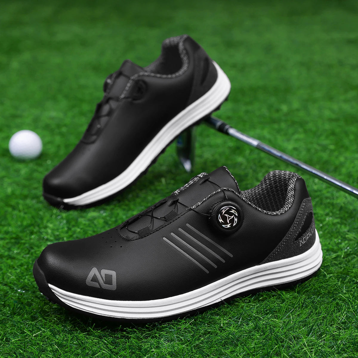 Men Waterproof Height Boost Anti-Slip Golf Sneakers
