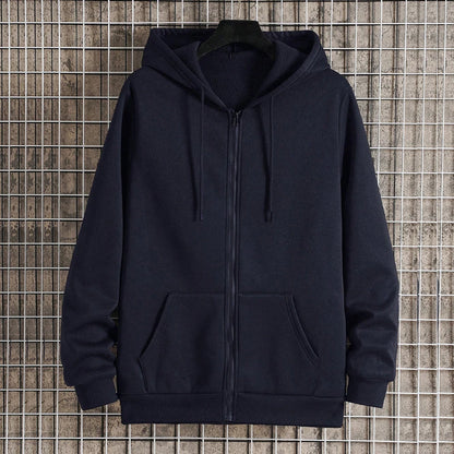 Autumn Men's Hoodie Jacket: Zipper Closure & Casual Fit
