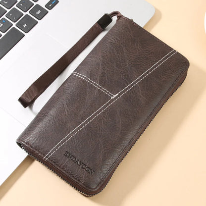 Men's Long Zipper Leather Wallet