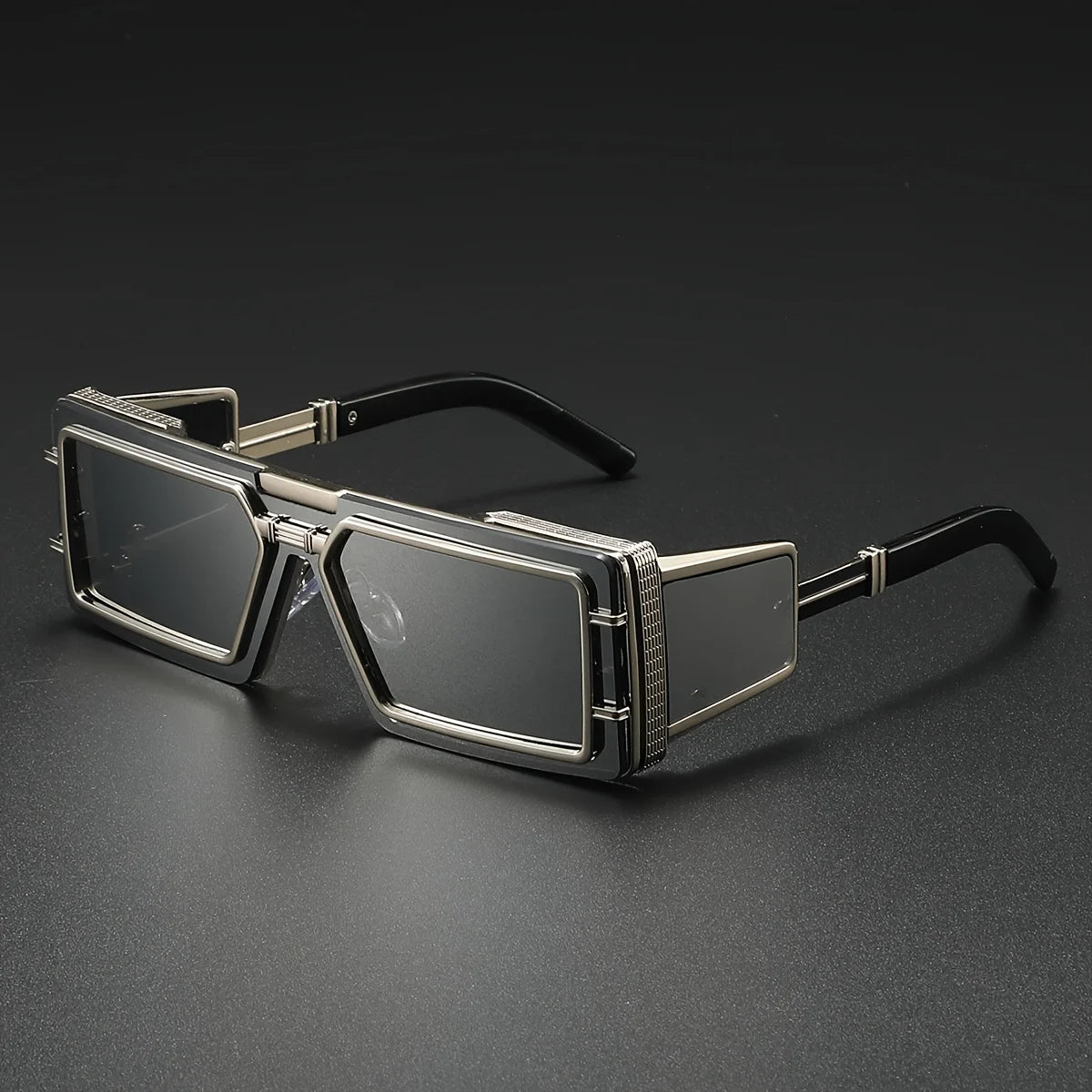 Men's Metal Square Punk Wind Hip Hop Sunglasses