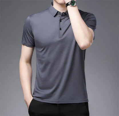 Men's New Solid Color Business Casual POLO Shirt
