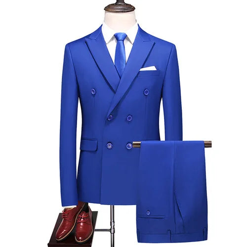 Men's Regular Length Flat 2 Pcs Business/Wedding Suit Set
