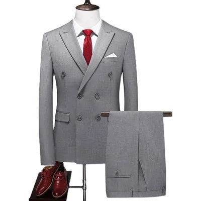 Men's Regular Length Flat 2 Pcs Business/Wedding Suit Set
