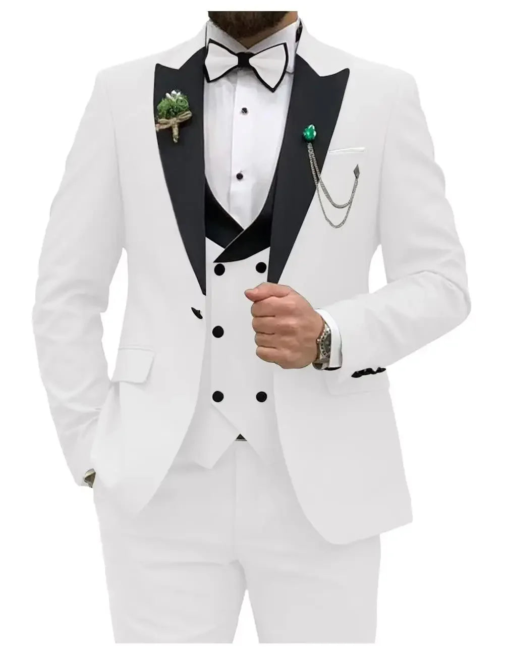 Men's Royal Blue 3-Piece Slim Fit Suit- Blazer - Vest - Pants
