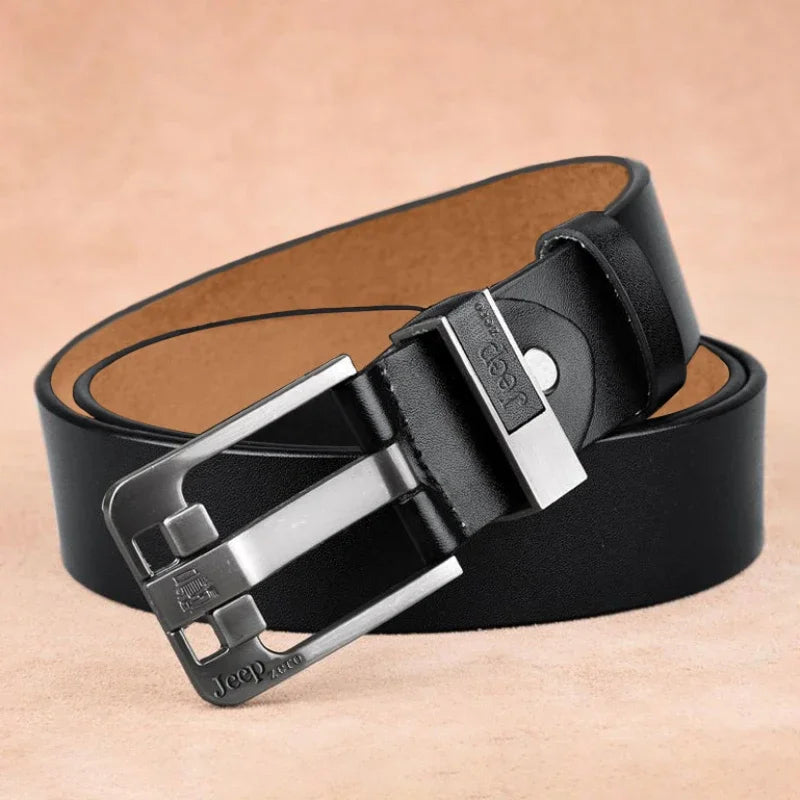 Genuine Leather Men's Belt - Metal Buckle