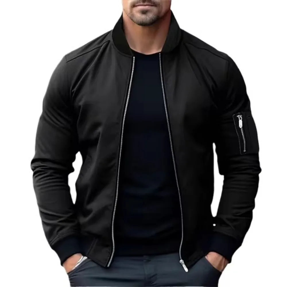 Men's Zipper Windbreaker Bomber Jacket
