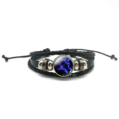 Men's Braided Leather Vintage Charm Bracelets