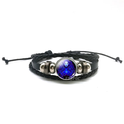 Men's Braided Leather Weave Wrap Vintage Charm Bracelets