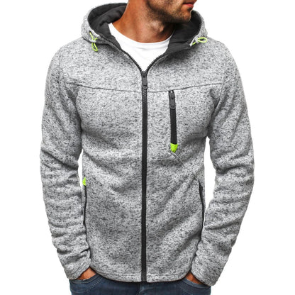 Men's Color Block Zip-Up Hoodie 