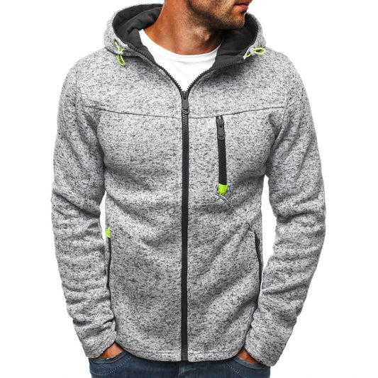 Men's Color Block Zip-Up Hoodie 