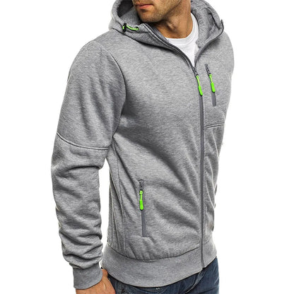 Men's Color Block Zip-Up Hoodie 
