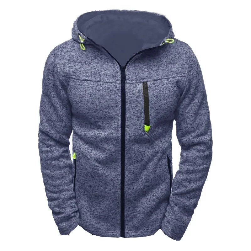 Men's Color Block Zip-Up Hoodie 
