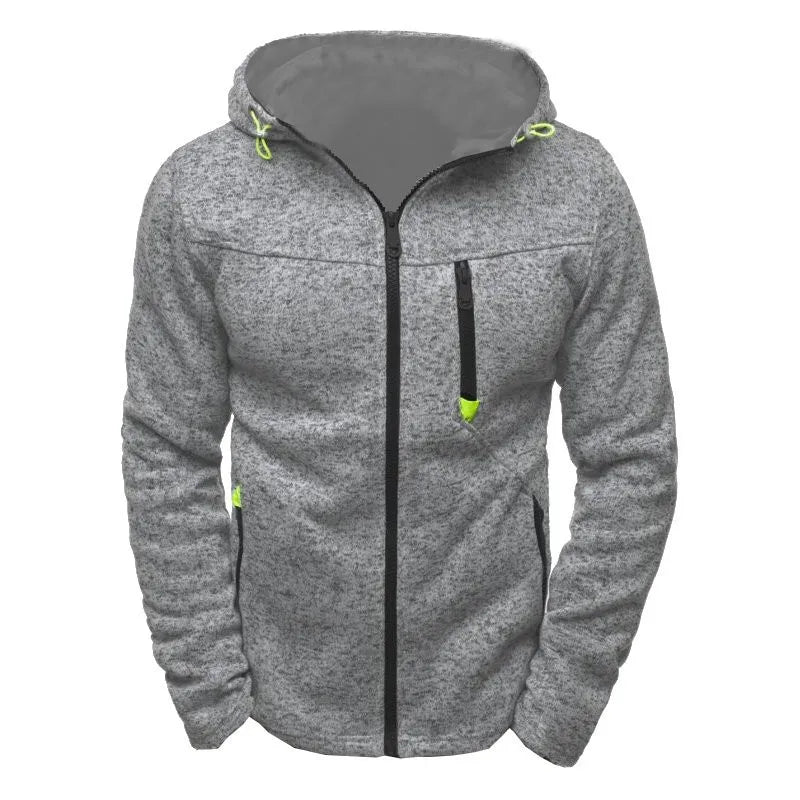 Men's Color Block Zip-Up Hoodie 

