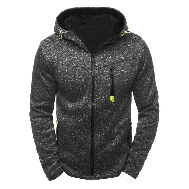 Men's Color Block Zip-Up Hoodie 
