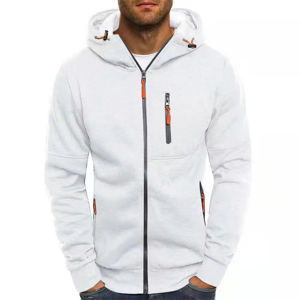 Men's Color Block Zip-Up Hoodie 

