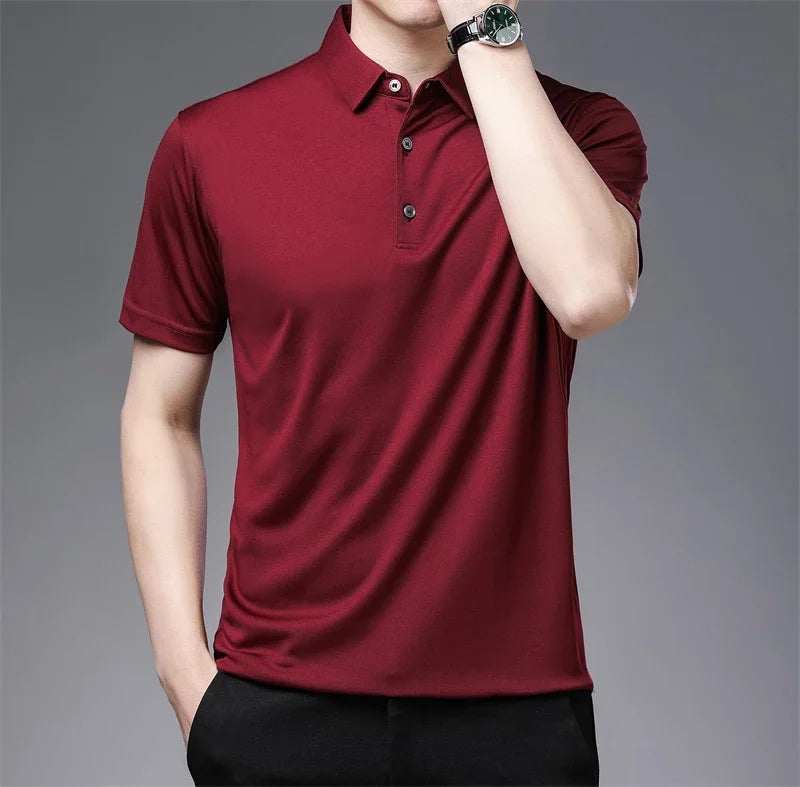 Men's New Solid Color Business Casual POLO Shirt
