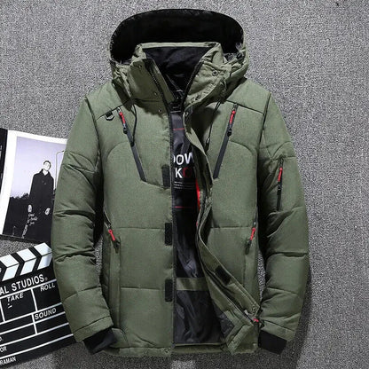 Men's Padded Hooded Down Zipper Jacket/Coat
