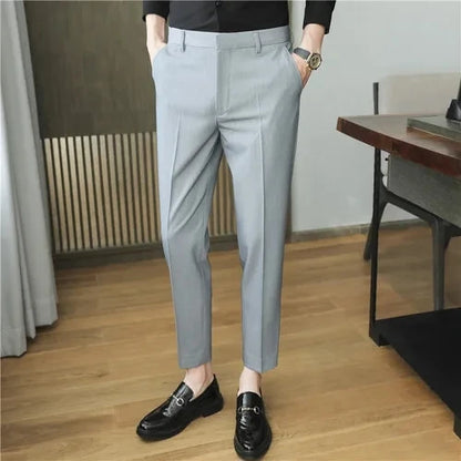 Men's High Waist Slim Fit Suit Pants