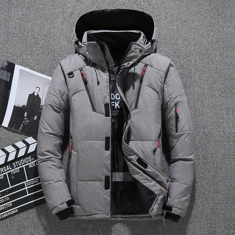 Men's Padded Hooded Down Zipper Jacket/Coat
