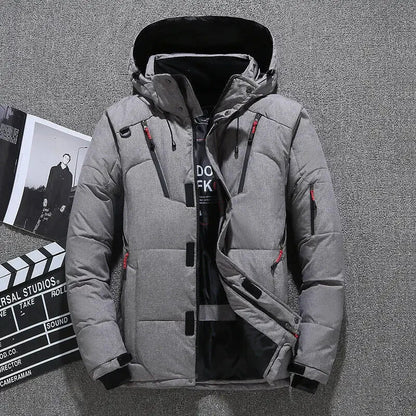 Men's Padded Hooded Down Zipper Jacket/Coat
