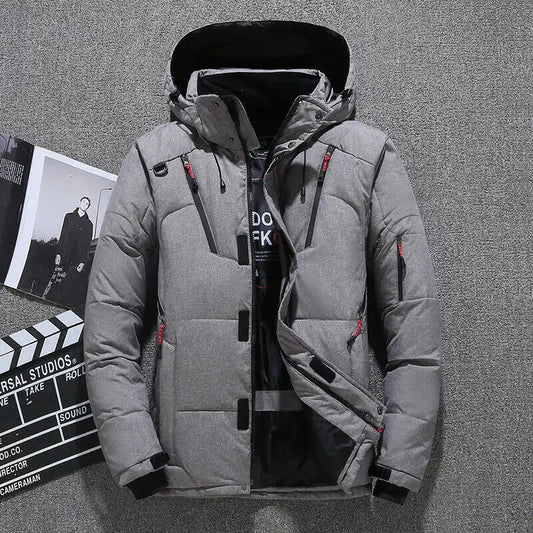 Men's Padded Hooded Down Zipper Jacket/Coat

