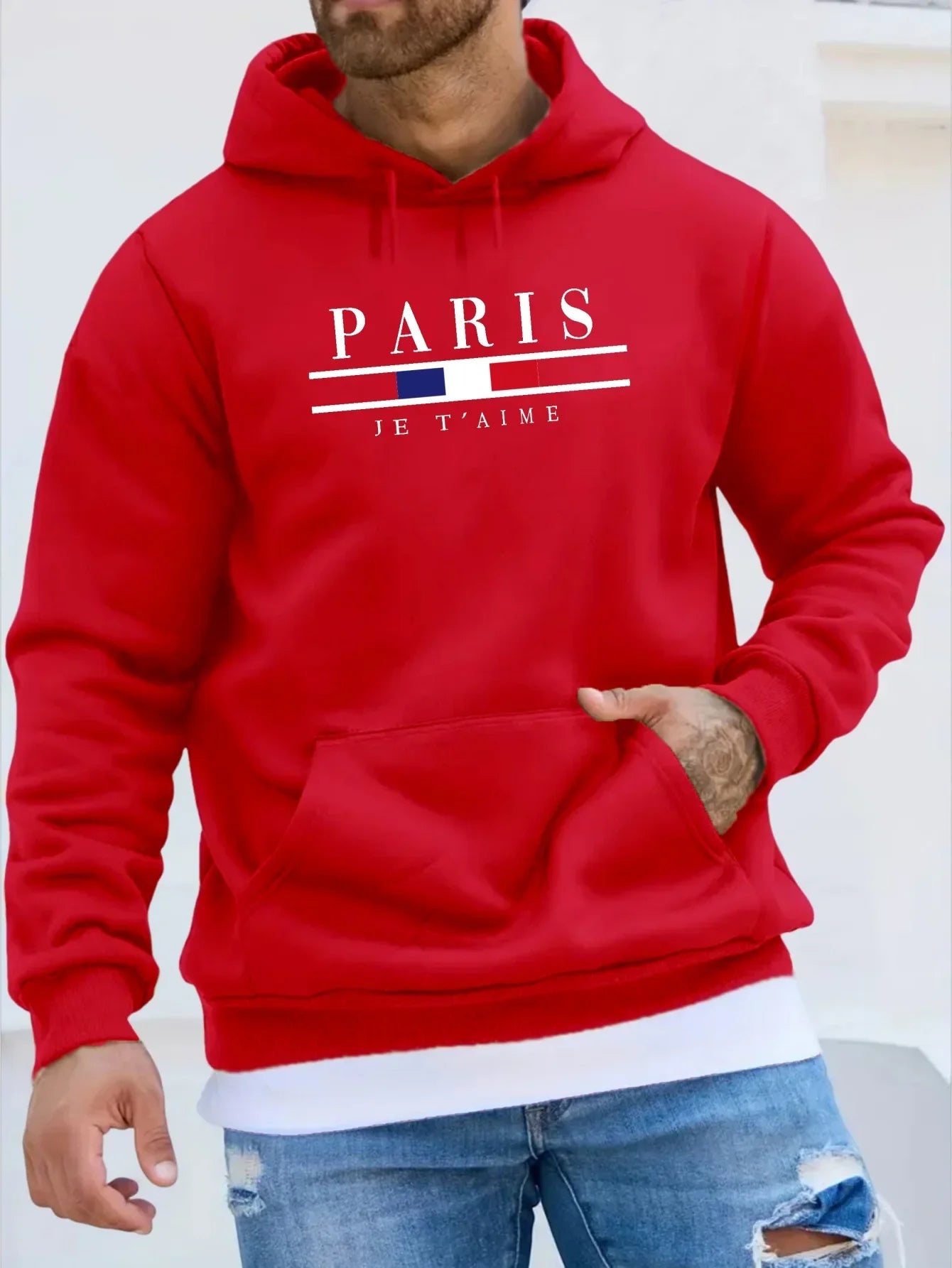 Fashionable Men's Hoodie - Street Style Fleece Sweatshirt
