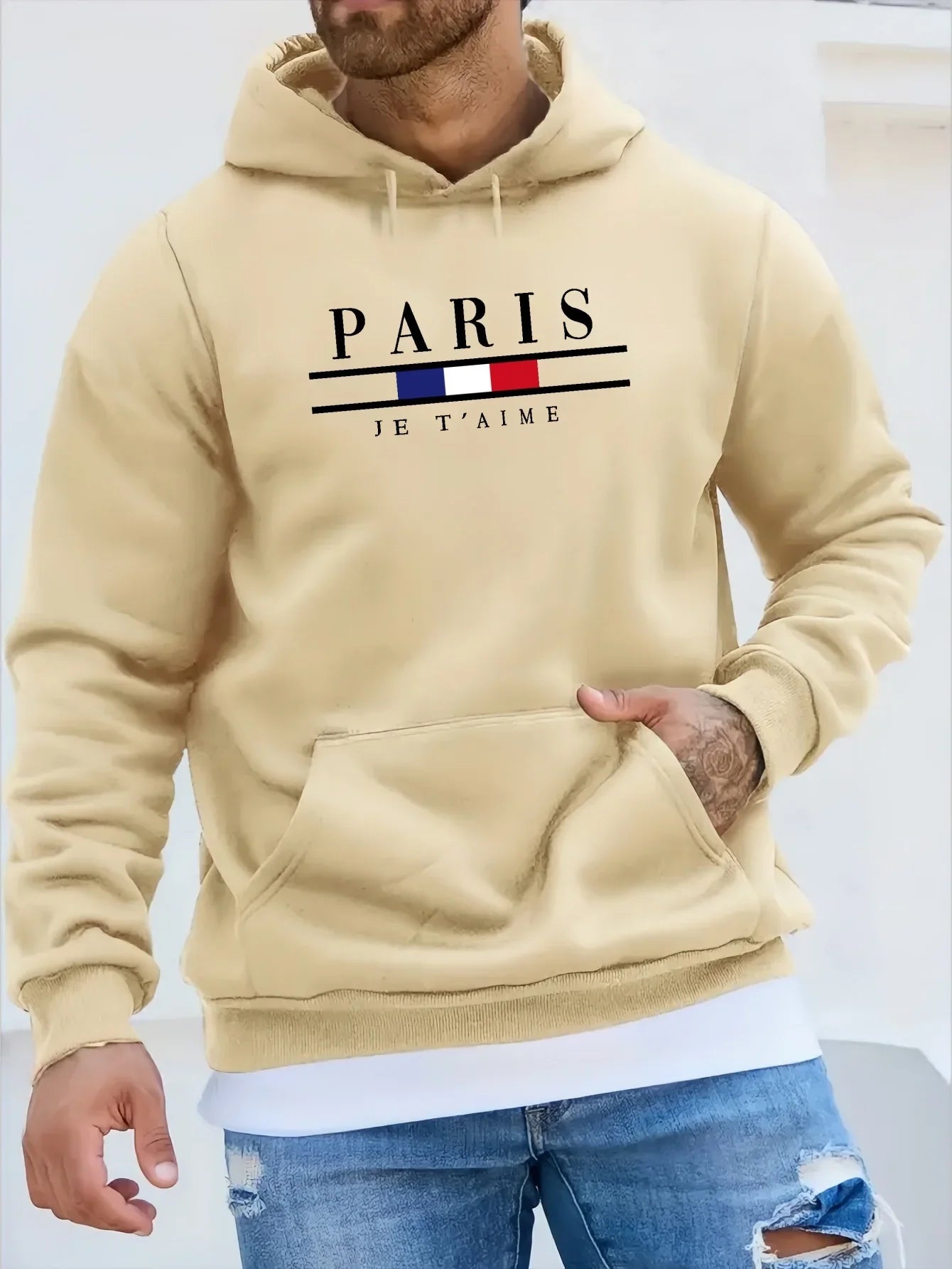 Fashionable Men's Hoodie - Street Style Fleece Sweatshirt
