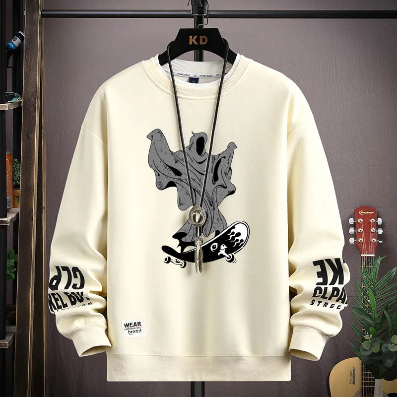 Men's Spring/Autumn Japan Cartoon Cat Sweatshirt

