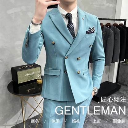 Men's Korean Style 3 Pcs Classical Suit
